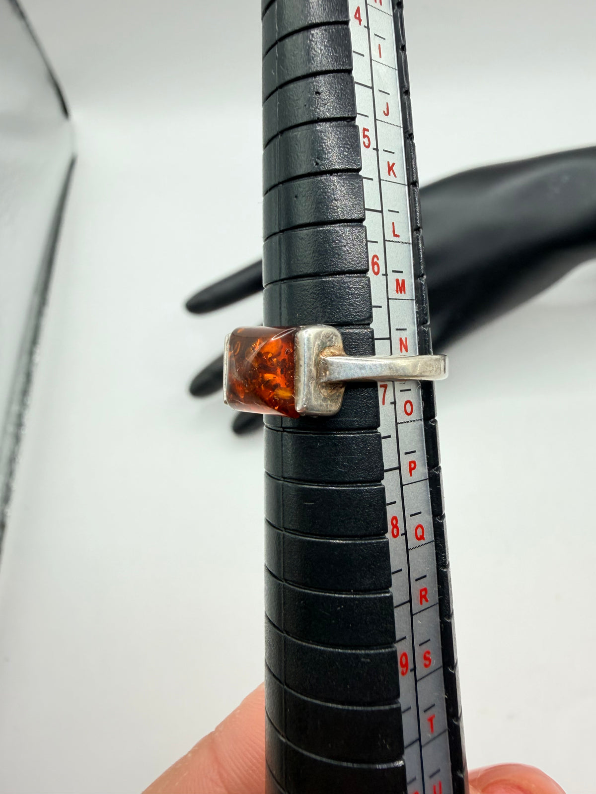 Cognac Mosaic Amber Ring — Size 7