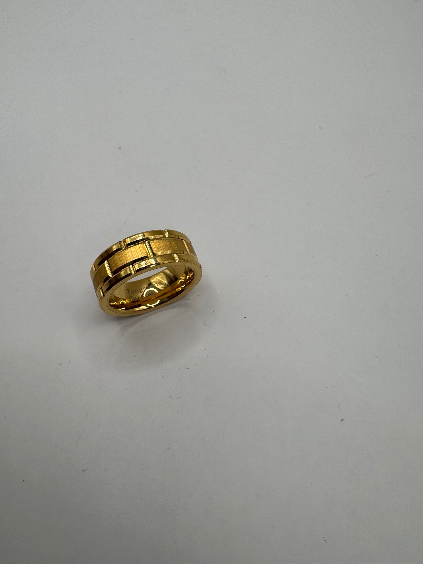 Tungsten Carbide Men’s Ring – Gold-Tone Comfort Band, Size US 8 (Like New)