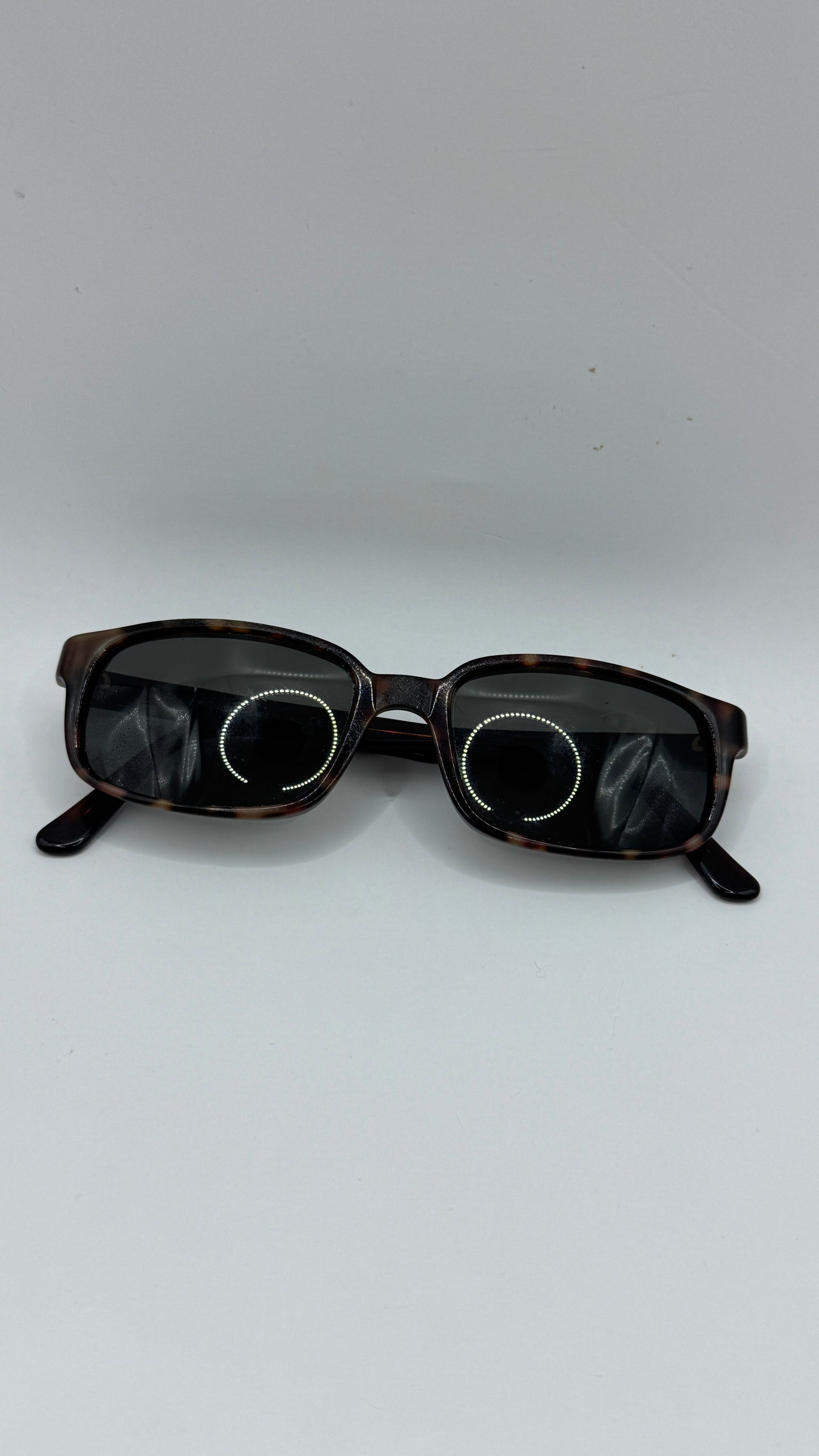 Vintage 90s Sergio Tacchini Tortoise Rectangle Sunglasses S.T. 1533-S Made in Italy