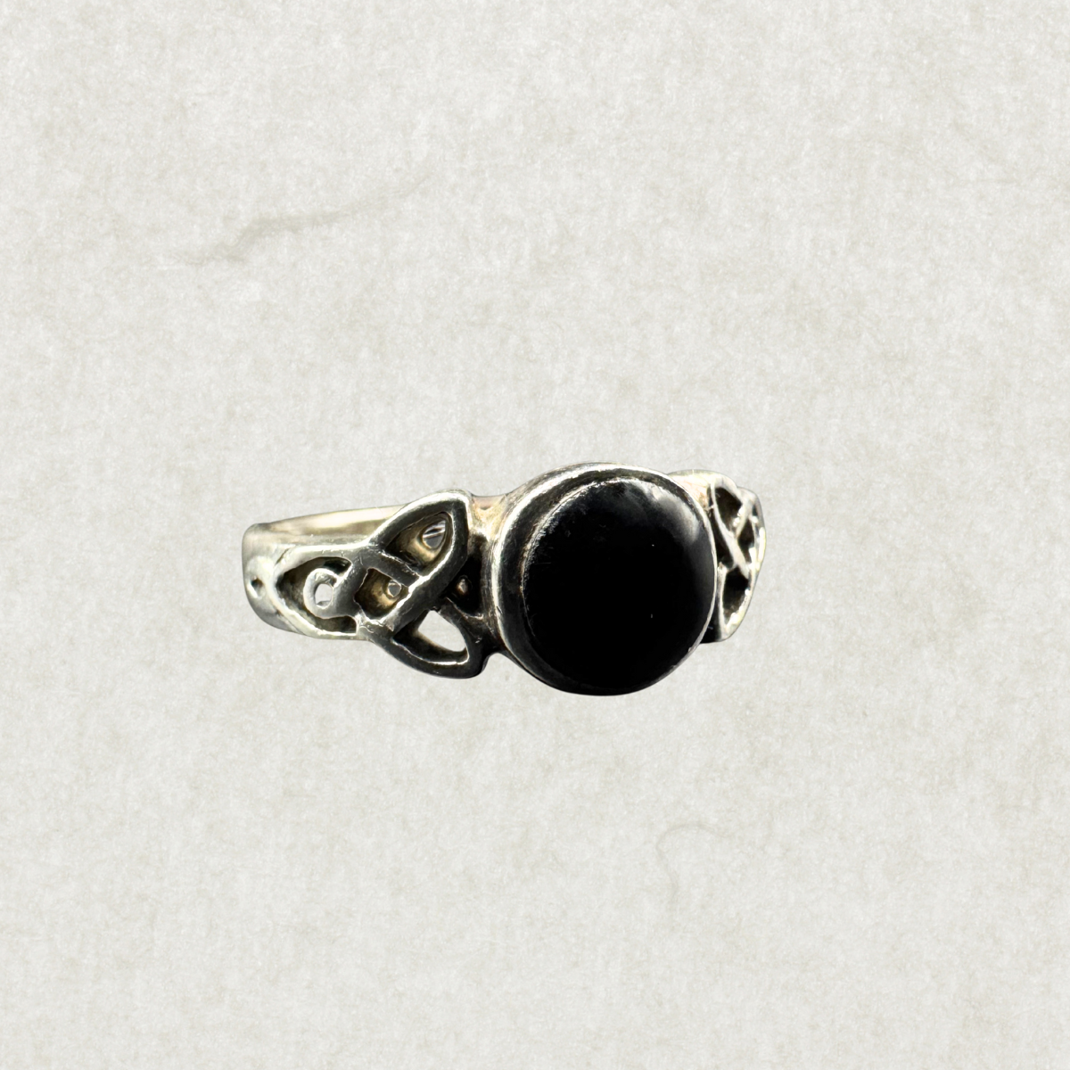 Sterling Silver Black Onyx Vintage Ring – Size 6.5
