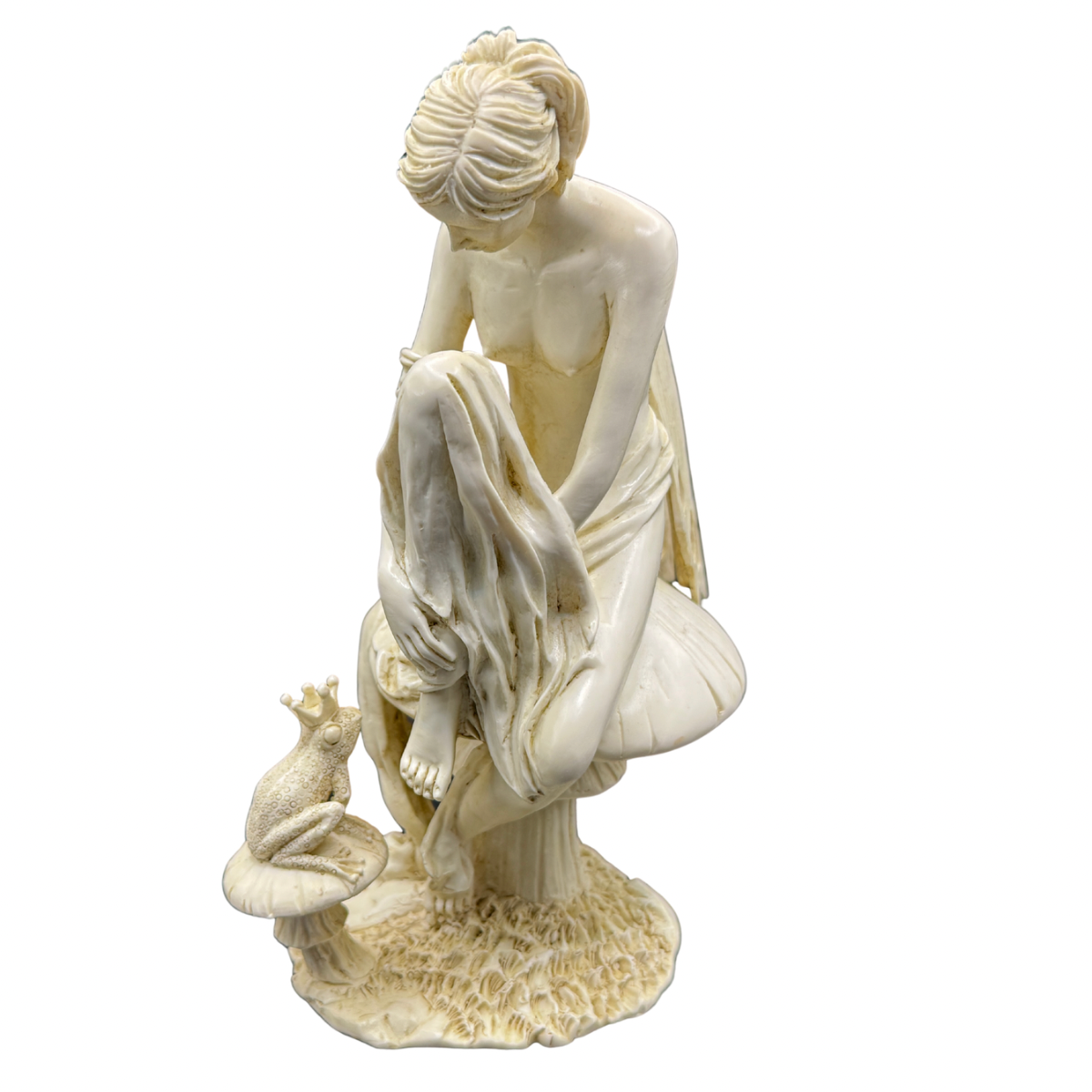 Vintage O. Tupton Fairy with Frog Figurine – Resin Sculpture 9” Fantasy Collectible