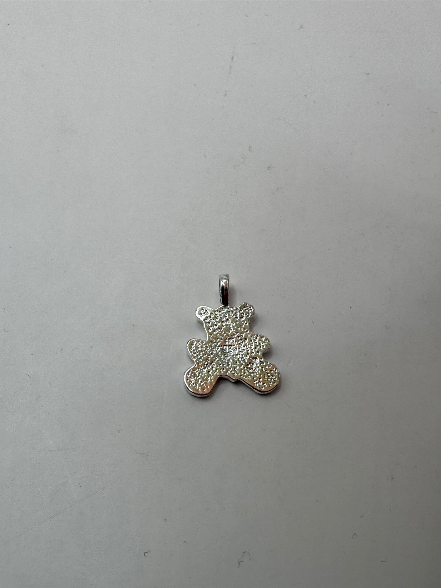 Sterling Silver Rhodium-Plated Teddy Bear Pendant – Like New Condition