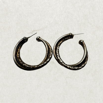 Large Heavy Vintage Sterling Silver Hoop Earrings – Excellent Condition
