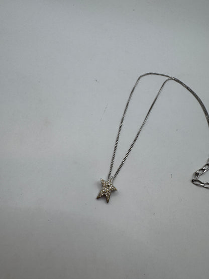Swarovski Crystal Necklaces – Star & Heart Charms, Silver Tone, 19” Length