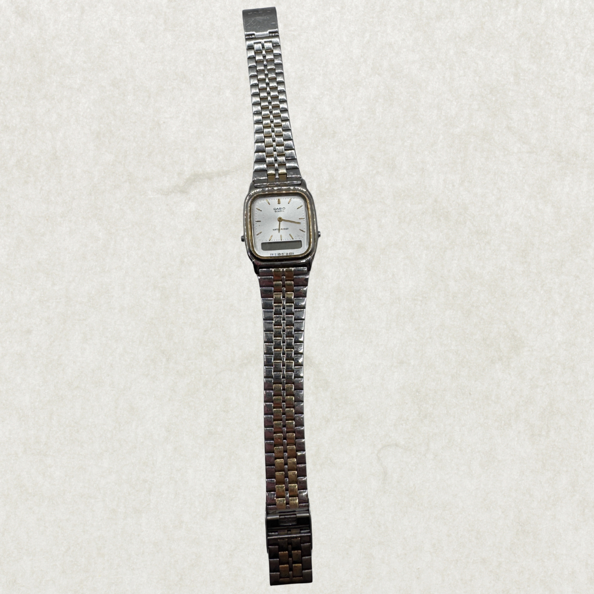 Vintage Casio 306 AQ-307 Watch – Two-Tone Stainless Steel, Good Condition