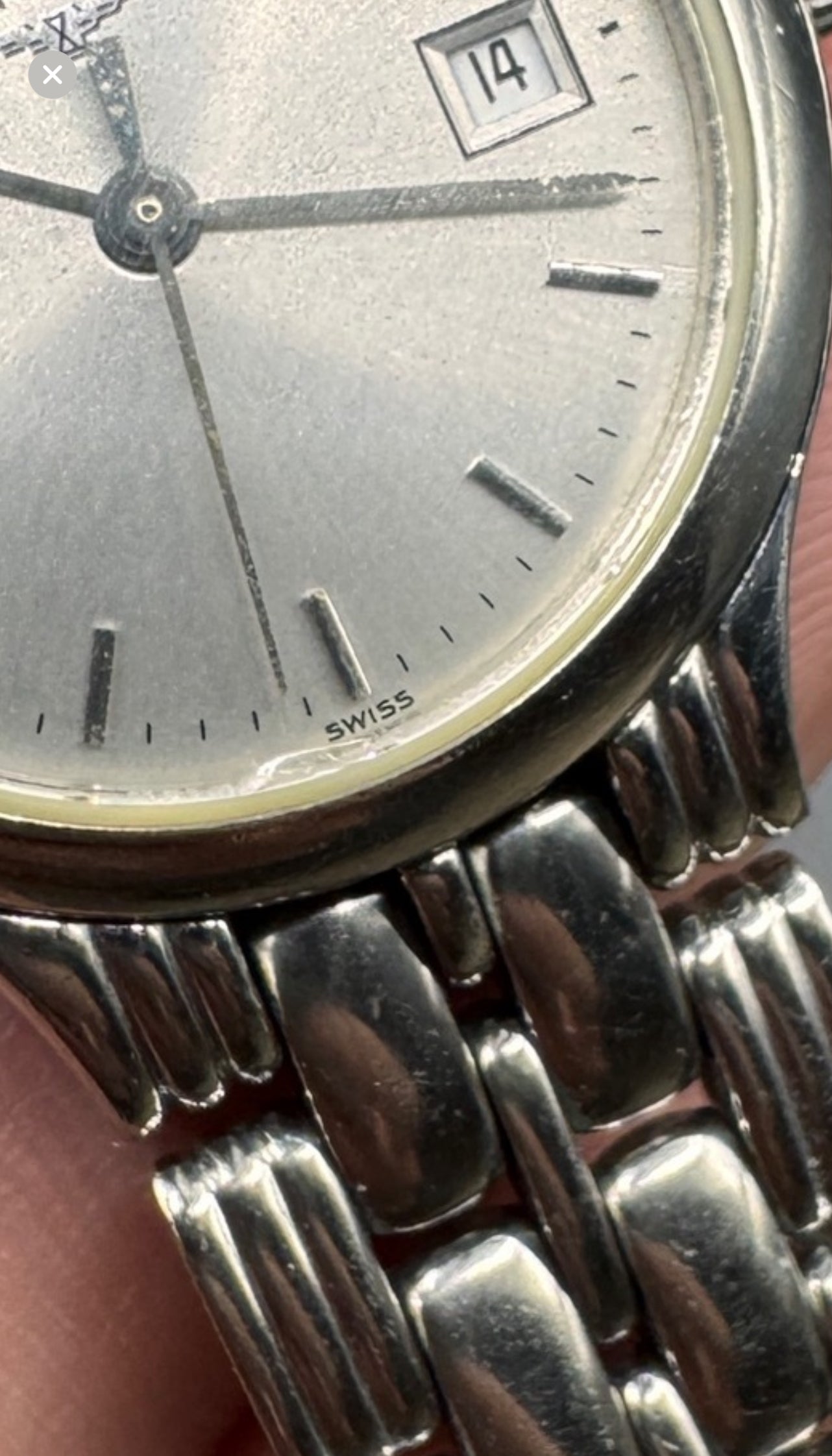 Vintage Longines Ladies Watch ~1990s – Stainless Steel Bracelet, Date Window, Used with Glass Defect