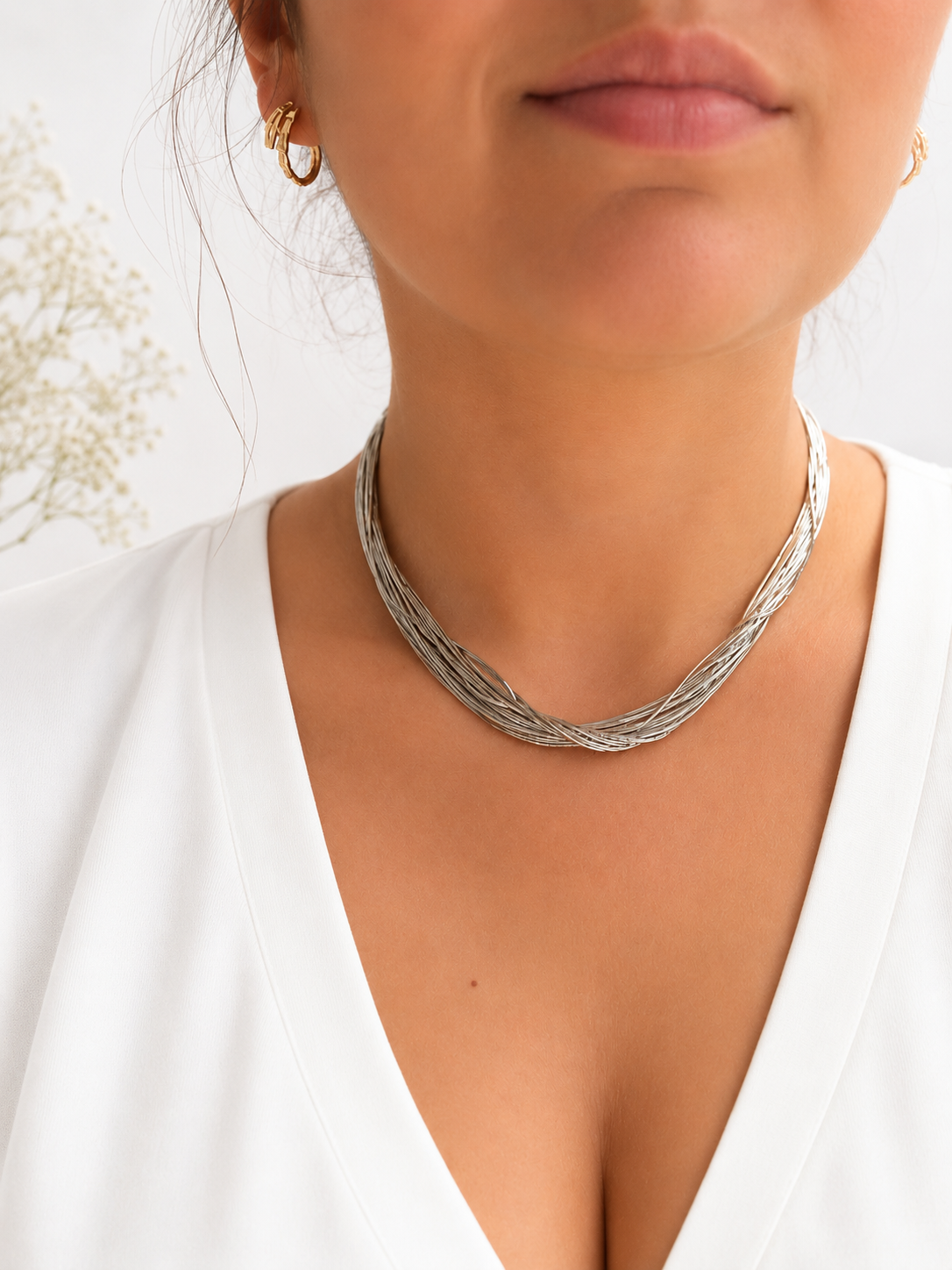Vintage Sterling Silver Multi-Strand Necklace