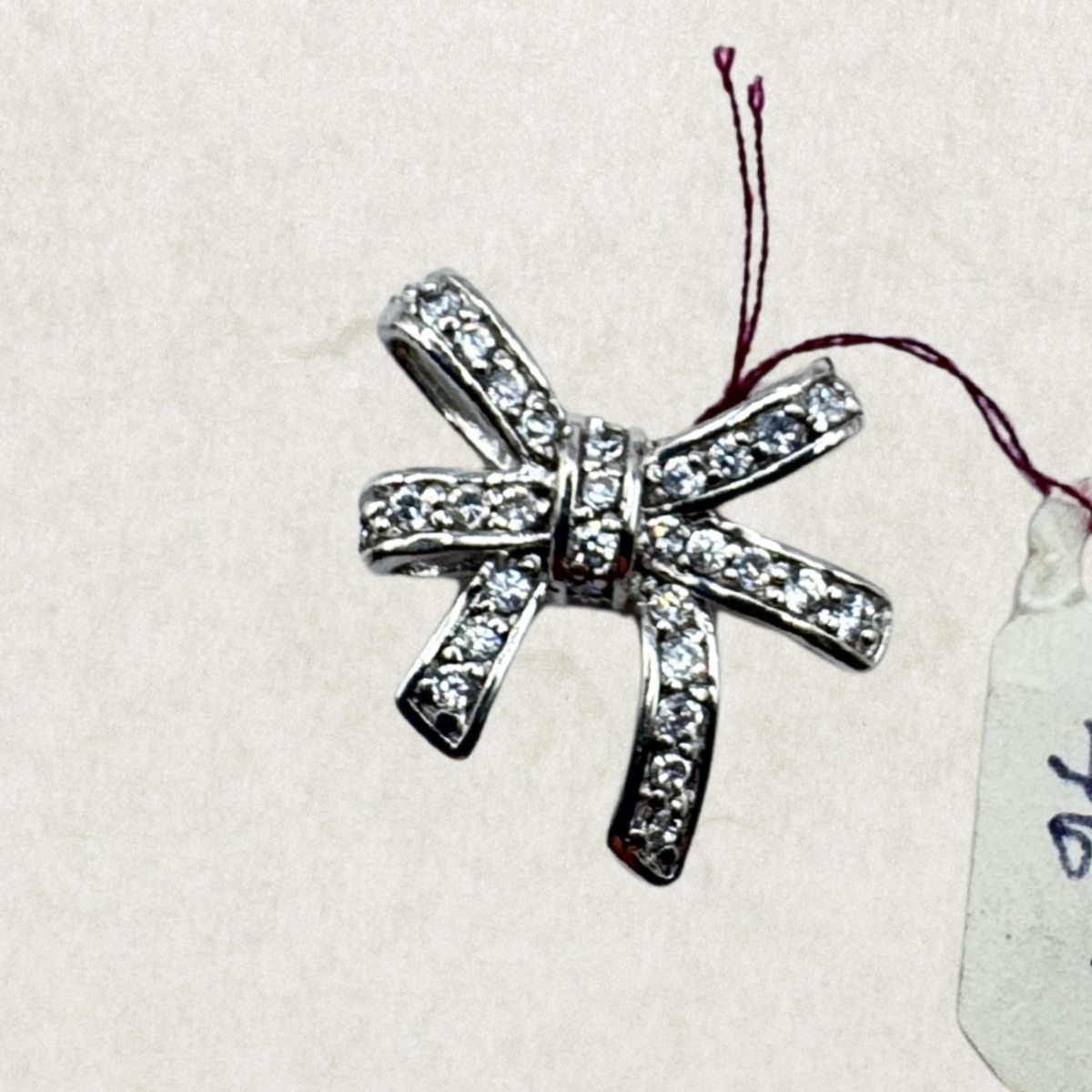 Vintage Sterling Silver Bow Pendant – Brand New