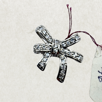 Vintage Sterling Silver Bow Pendant – Brand New