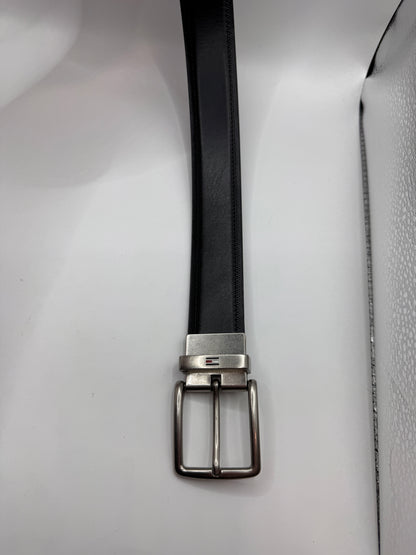Tommy Hilfiger Men’s Reversible Leather Belt – Black & Brown, 37.5” x 1.5”