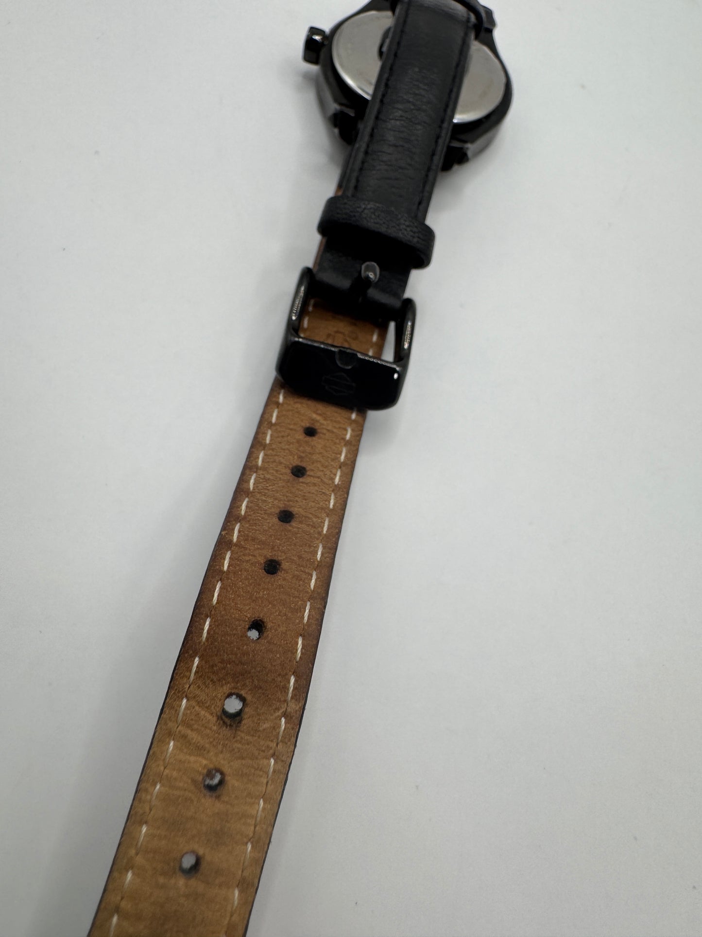 Limited Edition Bulova Harley-Davidson Women’s Watch – Black Leather Strap & Crystal Bezel