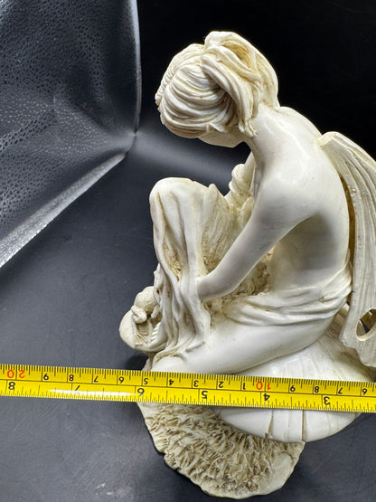 Vintage O. Tupton Fairy with Frog Figurine – Resin Sculpture 9” Fantasy Collectible