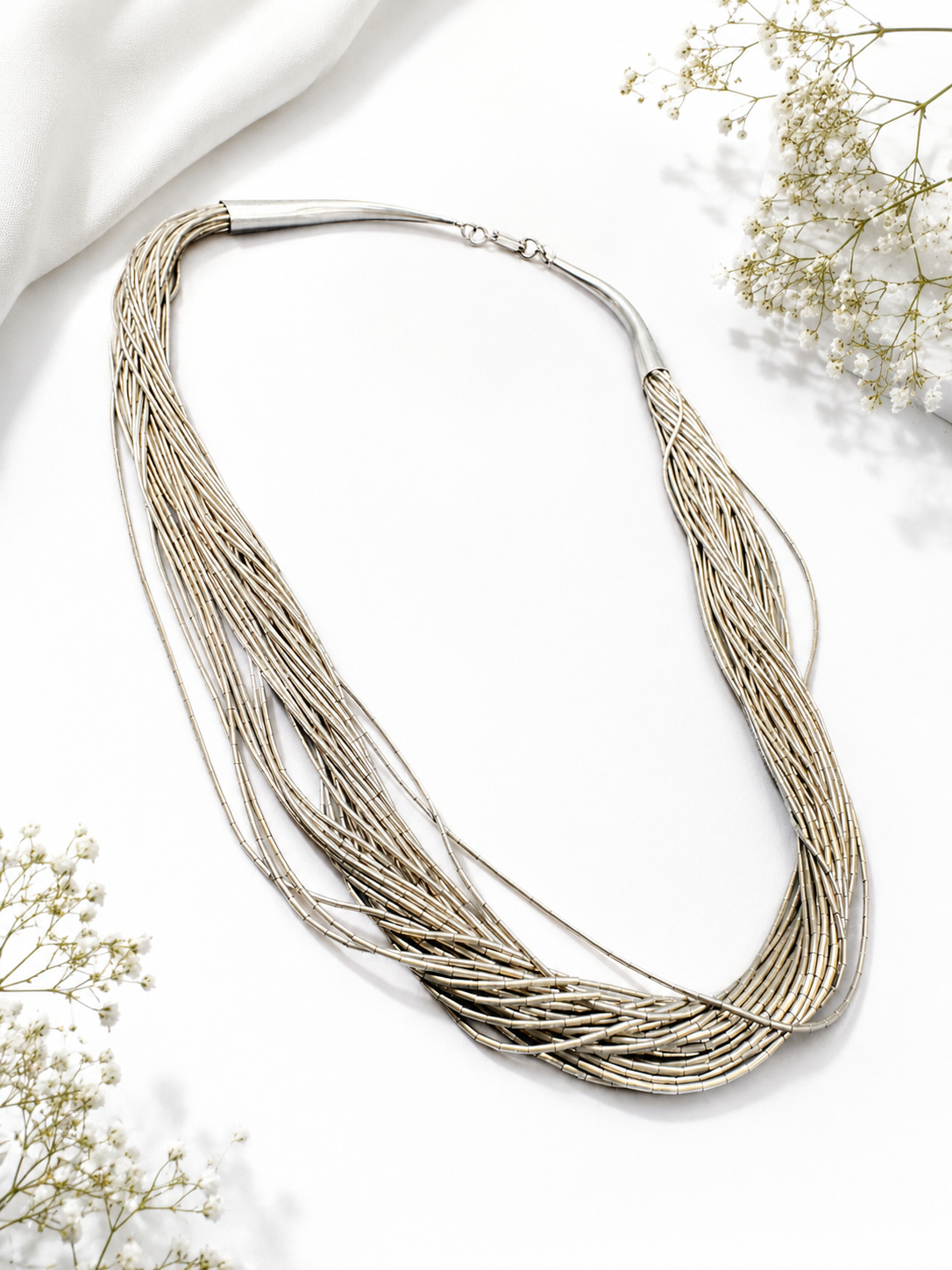 Vintage Sterling Silver Multi-Strand Necklace