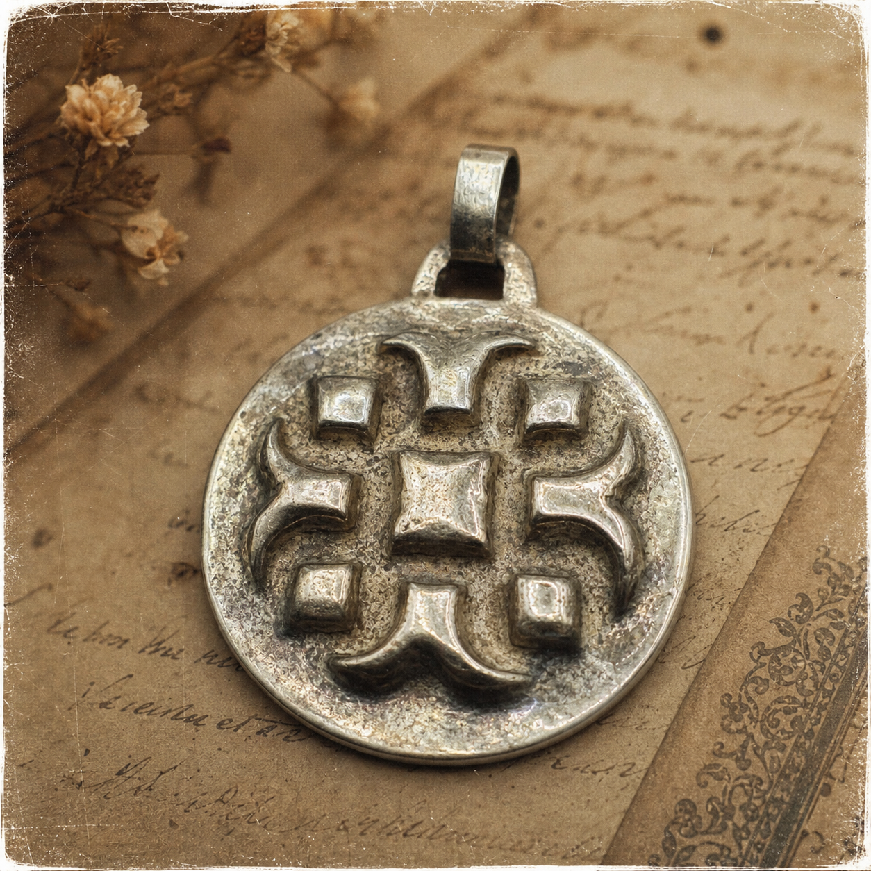 Vintage Italian 800 Silver Cross Pendant by Banci – Large Statement Medallion, Brutalist Style