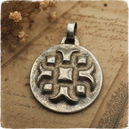 Vintage Italian 800 Silver Cross Pendant by Banci – Large Statement Medallion, Brutalist Style