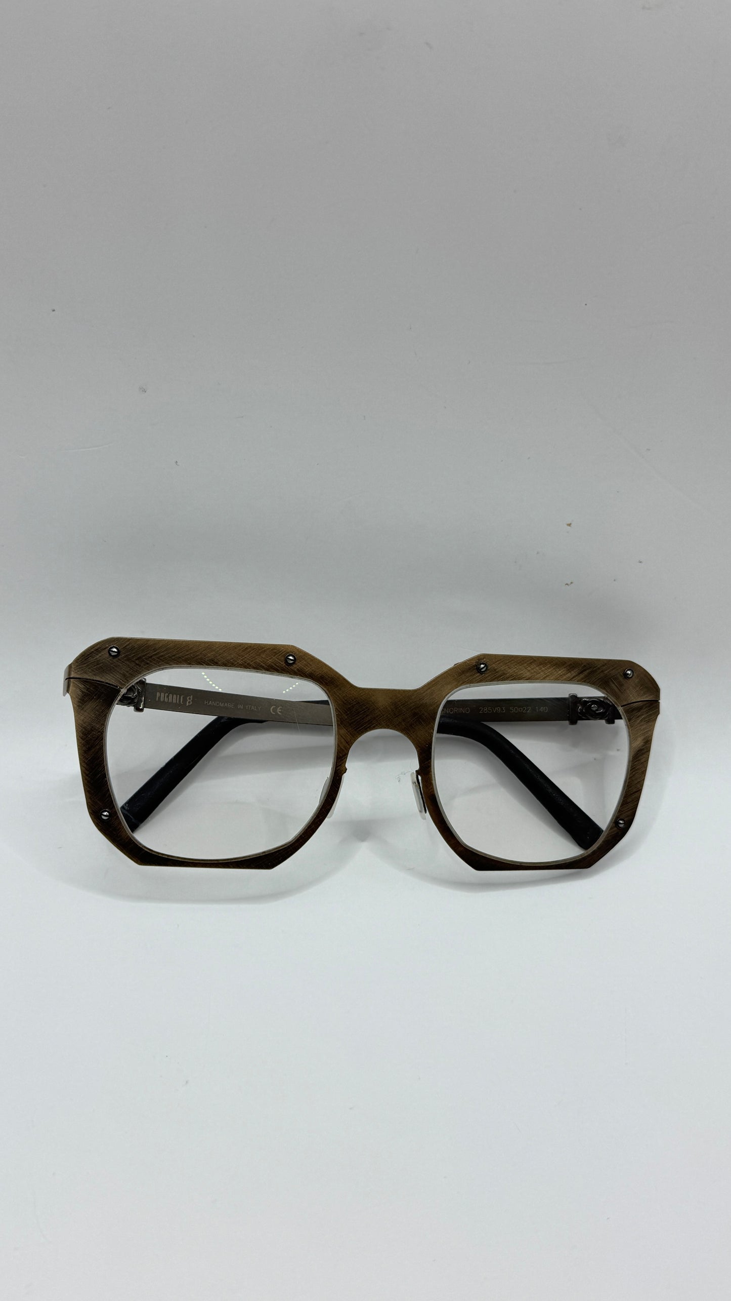Rare Pugnale Signorino Cross Frosted Nickel Eyeglass Frame 2019 Handmade in Italy Titanium & Acetate 50□22
