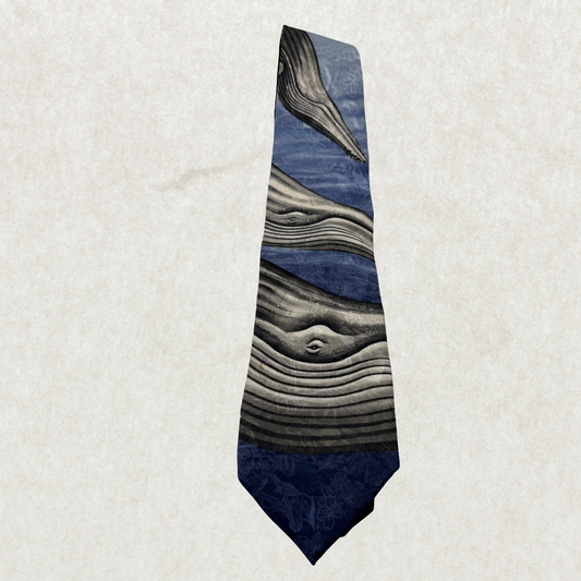 Vintage “Humpback Glory” Marc Denis Tie (1995) – 100% Silk, Whale Print