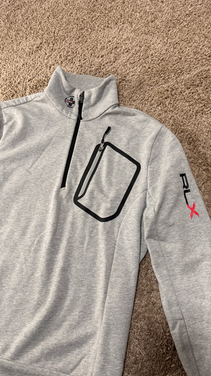 RLX Ralph Lauren Quarter-Zip Pullover – Size S, Grey, Zip Pocket