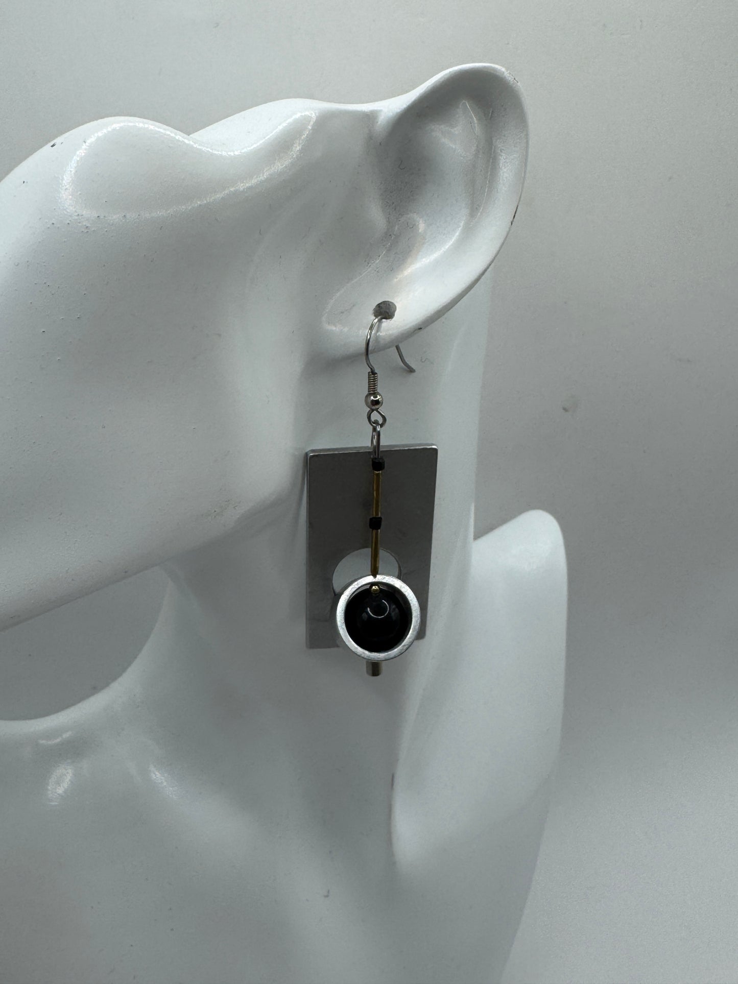 Large Christina Brampti Contemporary Sculptural Drop Earrings Geometric Statement Design