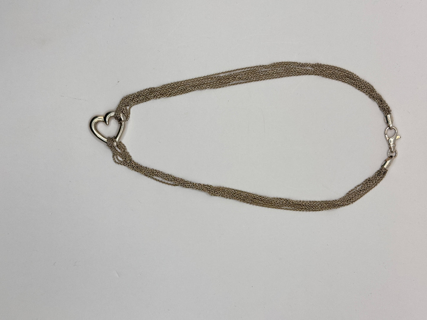 Vintage Heavy Sterling Silver Necklace with Heart – Italy 925