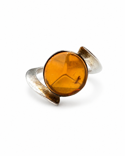 Amber Eclipse Ring — Size 7.5