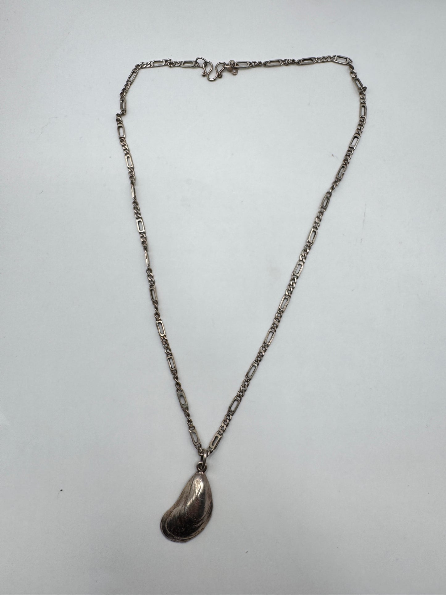 Vintage Sterling Silver Shell Necklace – 925, Organic Pendant