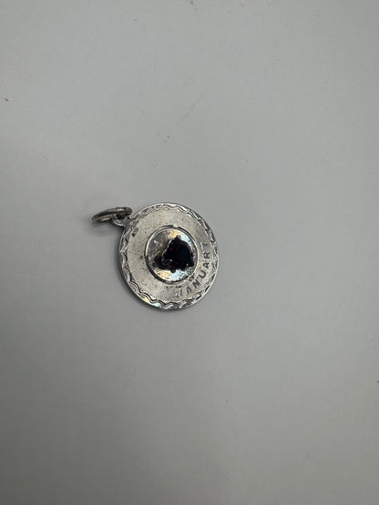 Vintage Sterling Silver January Birthstone Charm Pendant
