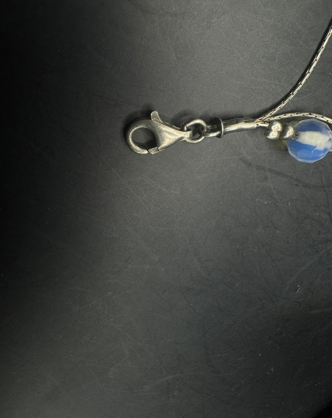 Elegant 925 Silver Bracelet with Pearl & Opalite – 7”