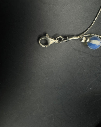 Elegant 925 Silver Bracelet with Pearl & Opalite – 7”