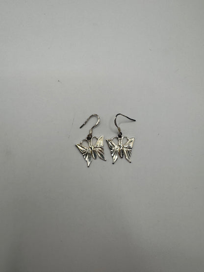 Sterling Silver Butterfly Earrings – Delicate Drop, 925