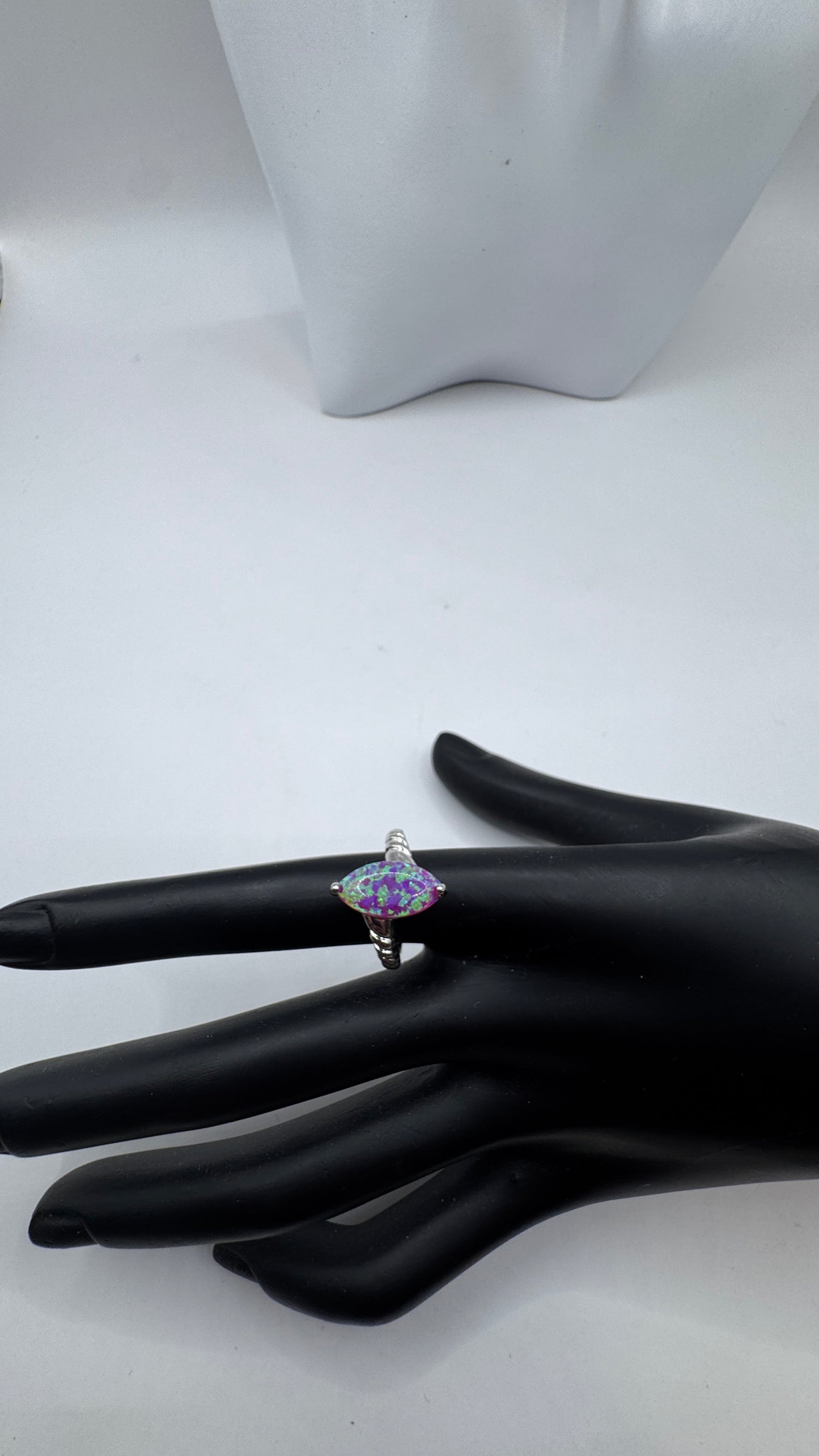 Sterling Silver Lab Opal Ring, Size 7 – Color-Changing, Like New