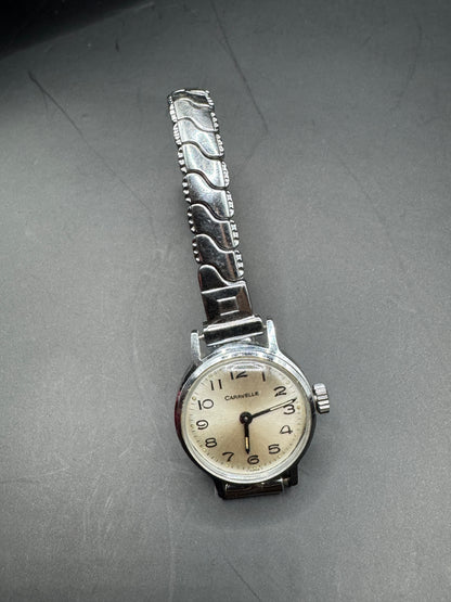 Vintage Caravelle by Bulova Mechanical Watch – 1973 (N3), Silver Tone, Working Condition