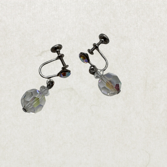 Vintage Rhinestone Clip Earrings – Sparkling Retro Elegance