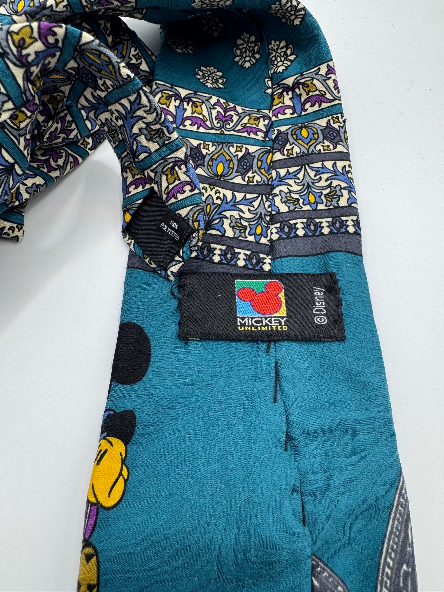 Vintage Disney Mickey Unlimited Tie – Golf Theme, 100% Polyester, 55” x 3.5”