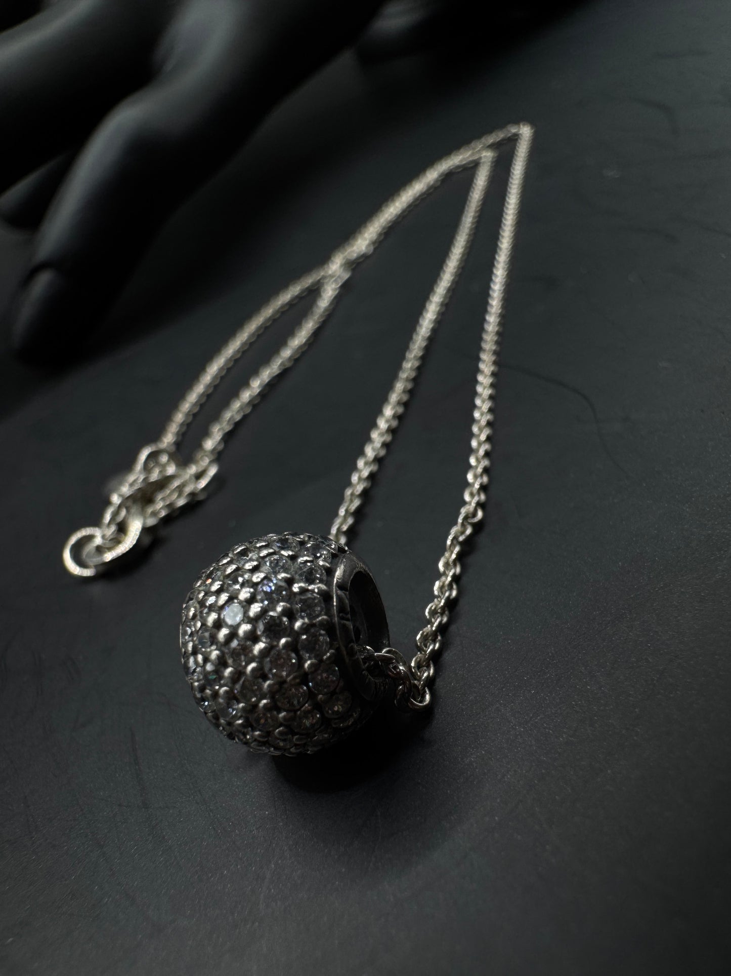 Pandora Sterling Silver 925 Necklace with Sparkling Charm