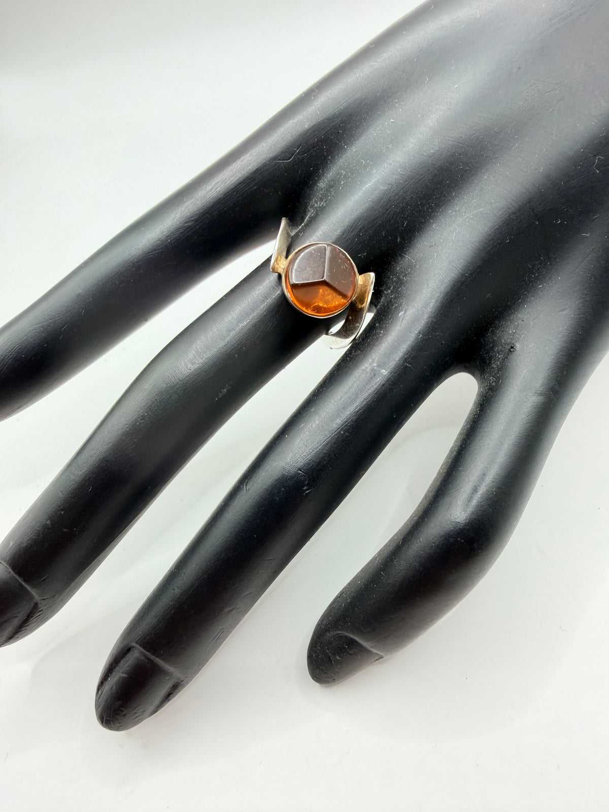 Amber Eclipse Ring — Size 7.5