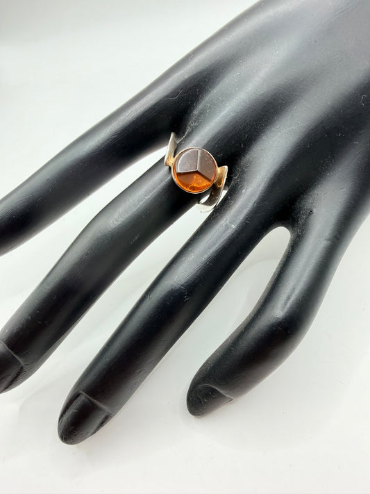 Amber Eclipse Ring — Size 7.5