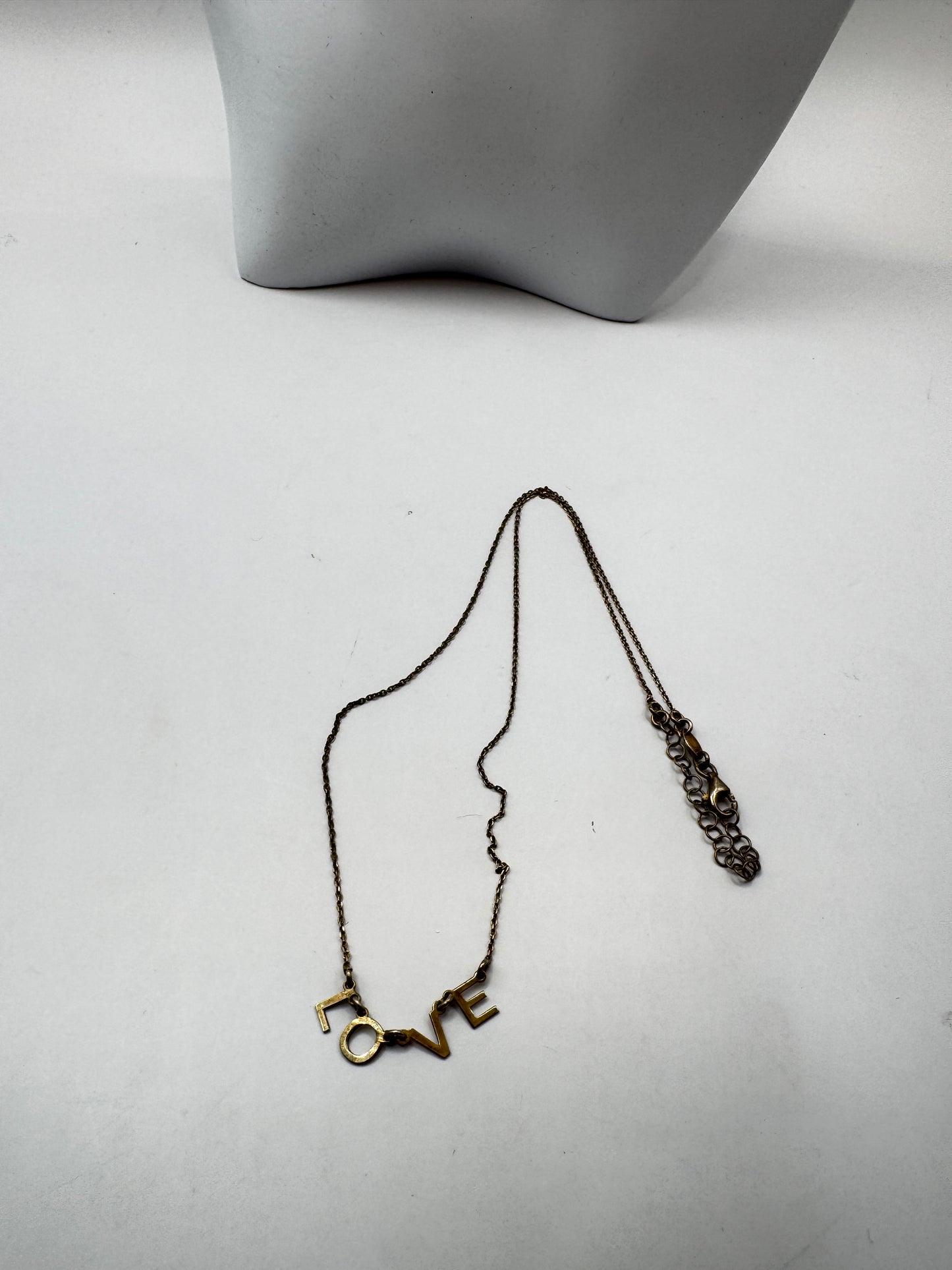Vintage Sterling Silver Gold-Plated “LOVE” Necklace – Excellent Condition