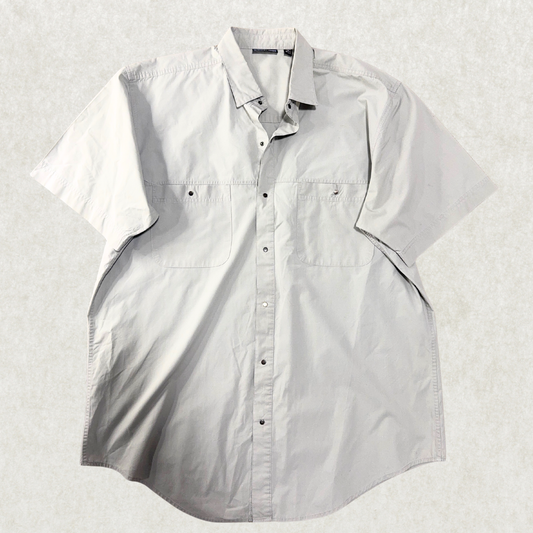 Vintage Patagonia Men’s Shirt – Size L, Short Sleeve, Light Gray