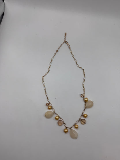 Vintage 14k Gold-Filled Necklace – Gemstone & Pearl Charms, 20” Length
