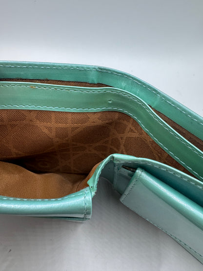 Authentic Christian Dior Wallet – 1970s/80s, Aqua Patent Leather, Excellent Condition