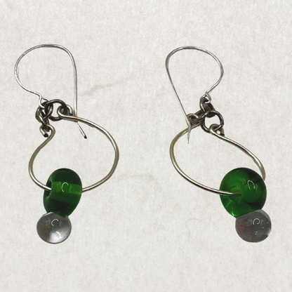 Vintage Artisan Sterling Silver Earrings with Murano Glass – Excellent Condition