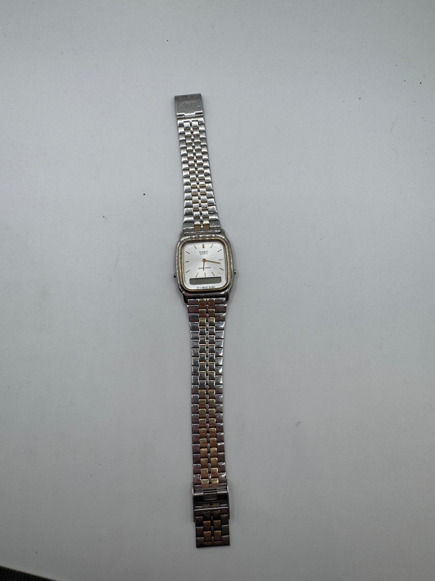 Vintage Casio 306 AQ-307 Watch – Two-Tone Stainless Steel, Good Condition