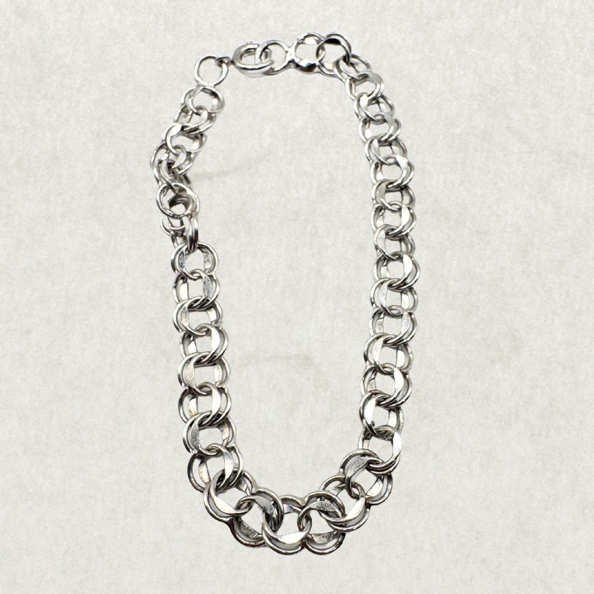 Vintage Sterling Silver Bracelet – Classic Chunky Link Design