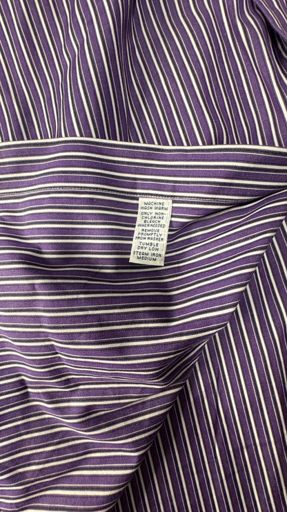 Vintage 90s Polo by Ralph Lauren Dress Shirt – Size 16.5 (36–37), Purple/White Stripe, Long Sleeve