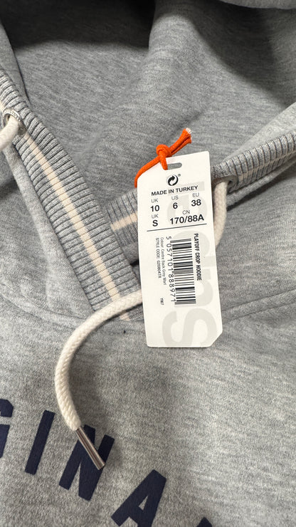 Superdry Women’s Cropped Hoodie – Size S, Grey, “Original Superdry Athletics” Graphic, NWT