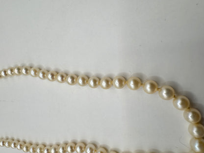 Mid-Century Japanese Pearl Necklace – Vintage, Sterling Silver Clasp
