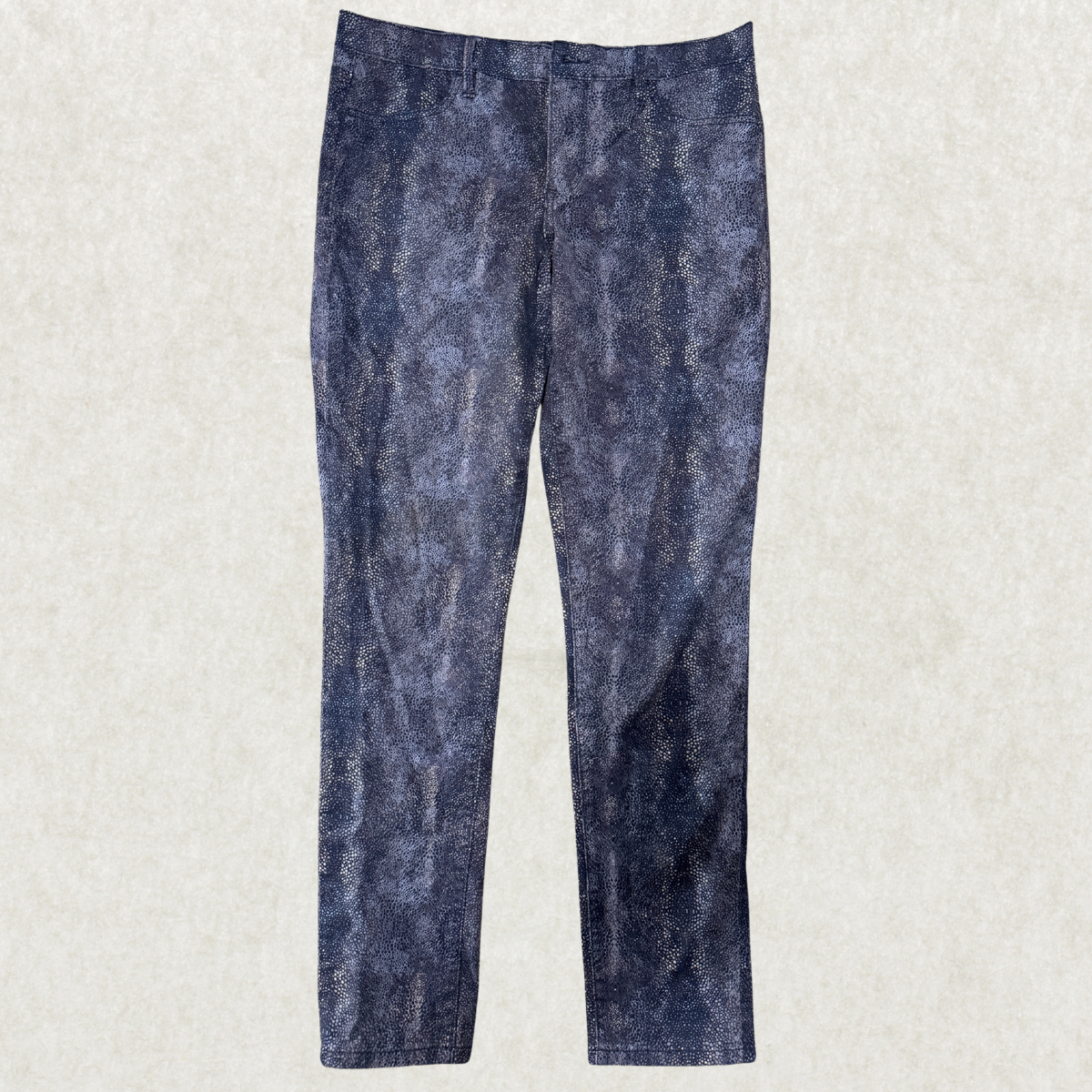 Calvin Klein Jeans Women’s Jeggings – Size 12, Blue Snake-Print Wash, Skinny Fit