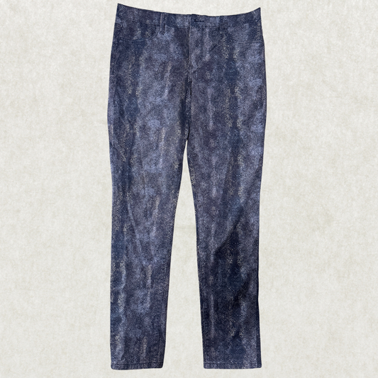 Calvin Klein Jeans Women’s Jeggings – Size 12, Blue Snake-Print Wash, Skinny Fit