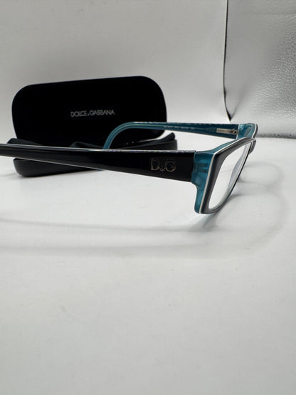 Dolce & Gabbana DD1212 1870 Eyeglasses – Black/Blue (Frame Only, Prescription Lenses Installed)